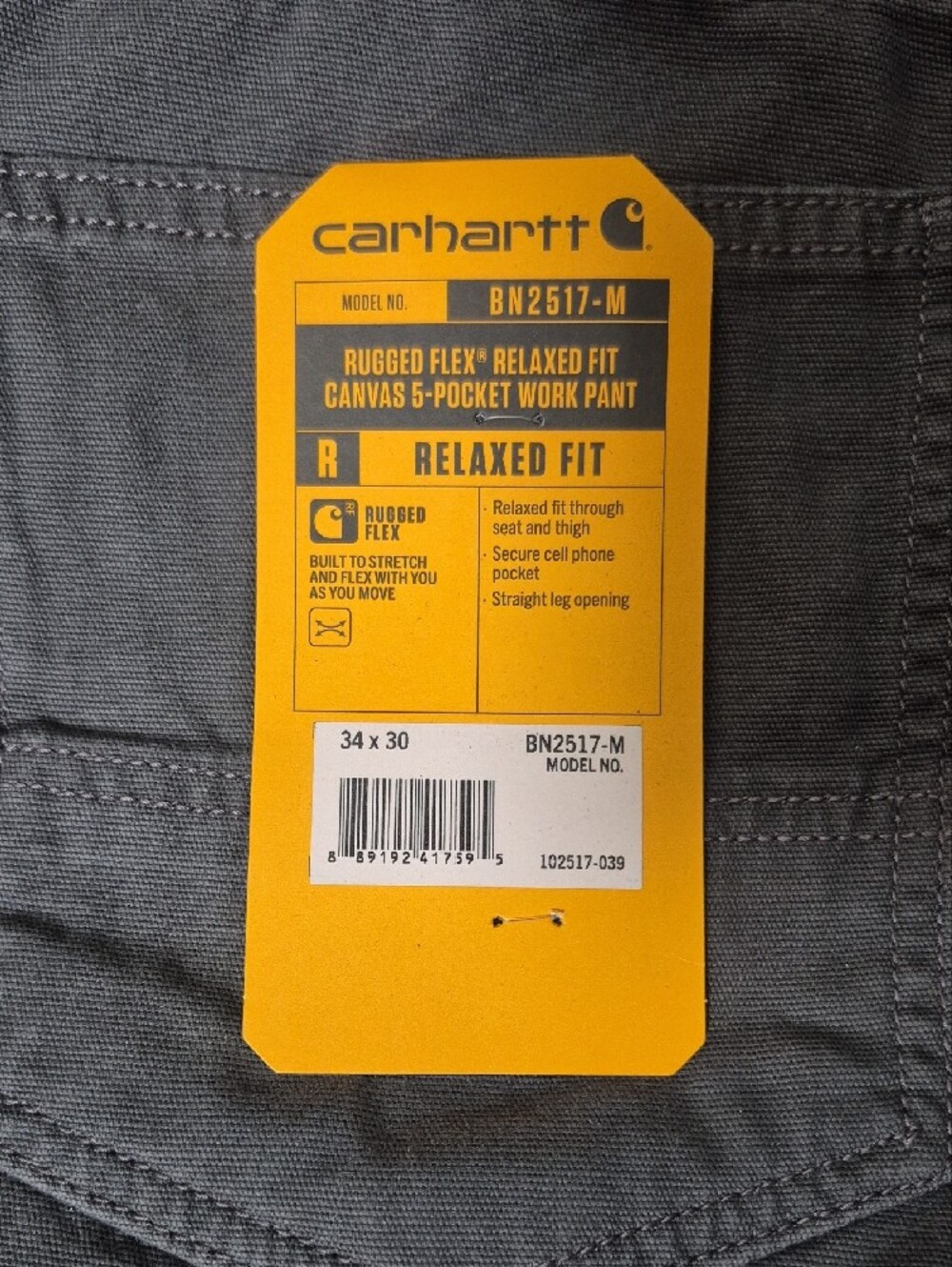 Carhartt Men's Relaxed Fit Jeans in Charcoal Gray - Picture 2 of 5